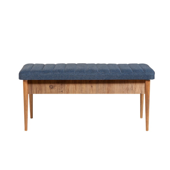 Hanah Home Vina 1048 Mesa Extensible y Sillas, Pino Atlántico y Azul Oscuro